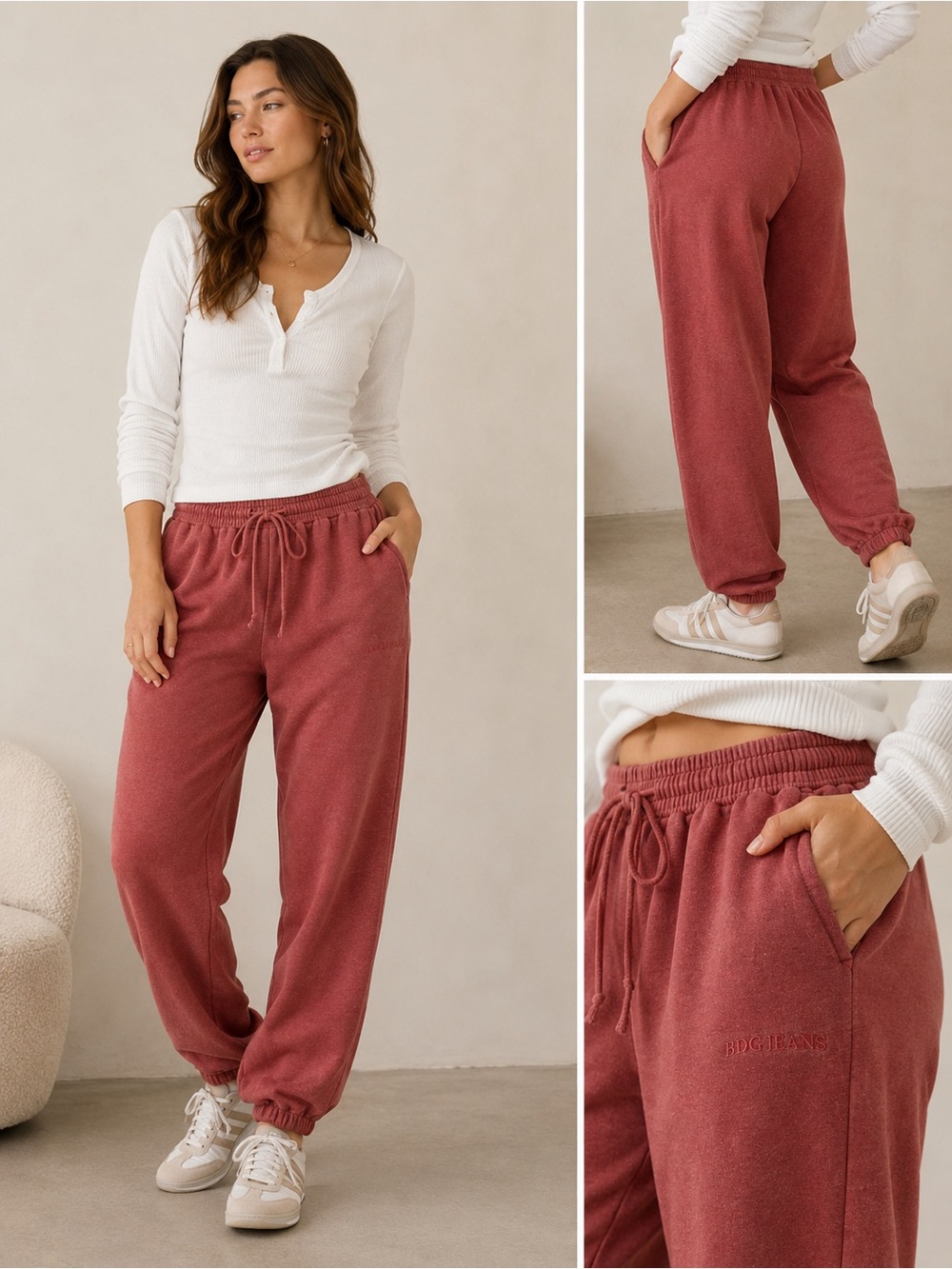 BDG heathered red cozy sweatpants